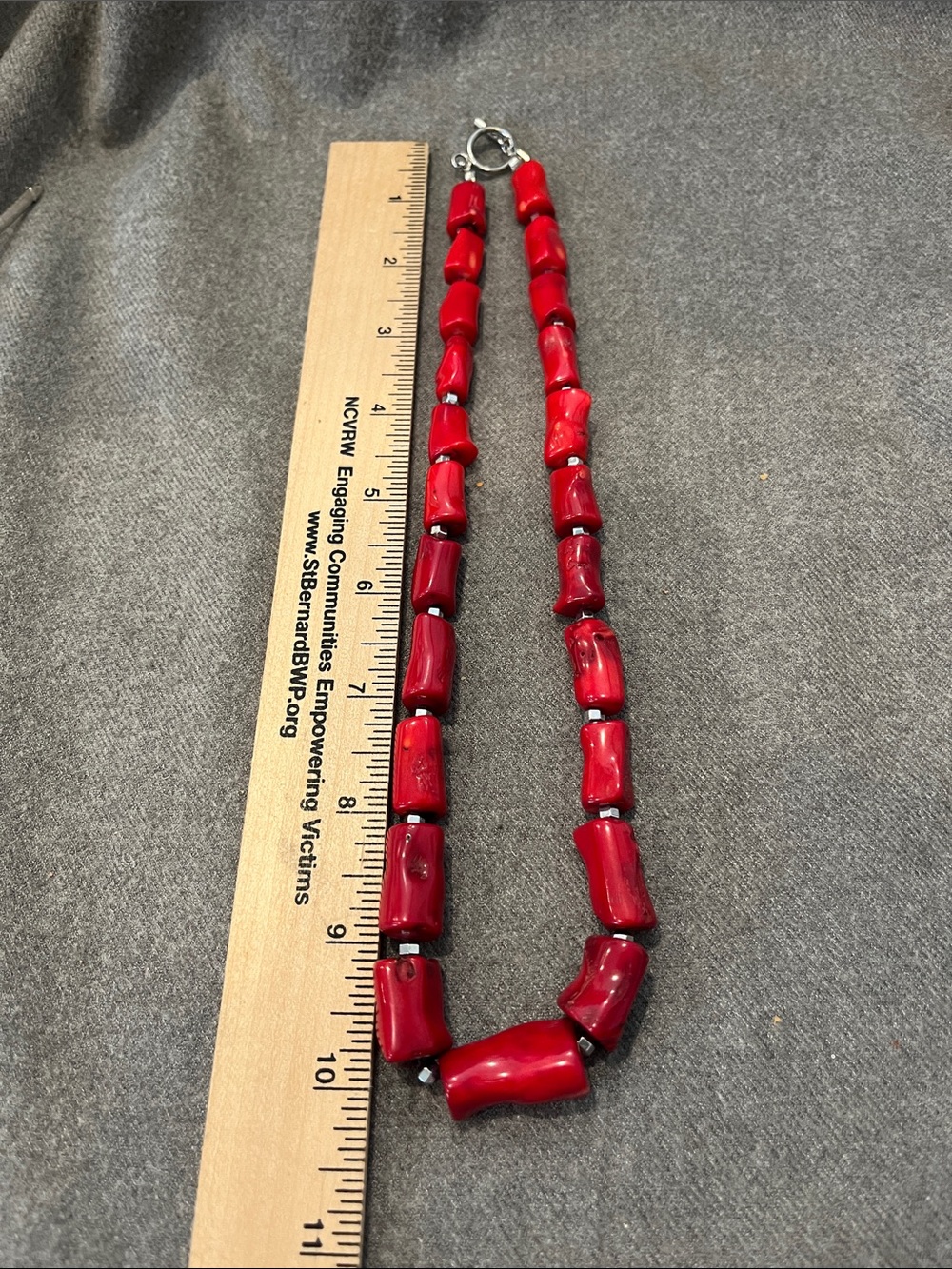 Polished Chunky Coral Necklace - Picture 6 of 8